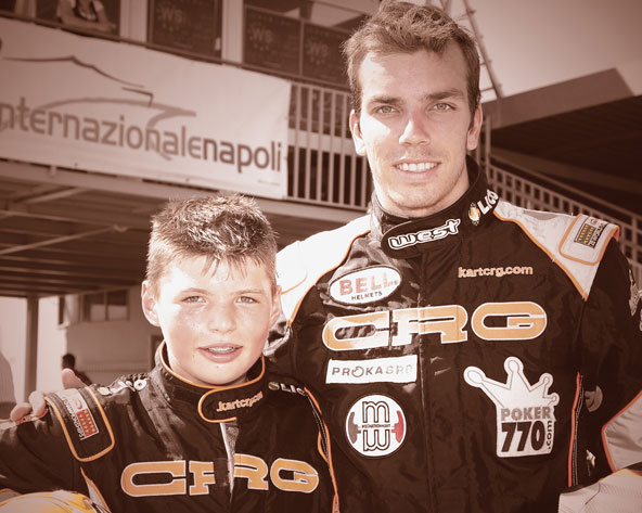 2010, début en Junior pour Verstappen, ici à côté de Thonon, fidèle parmi les fidèles chez CRG. Aujourd'hui, l'un a 26 ans, l'autre fêtera seulement ses 16 ans à la fin du mois...