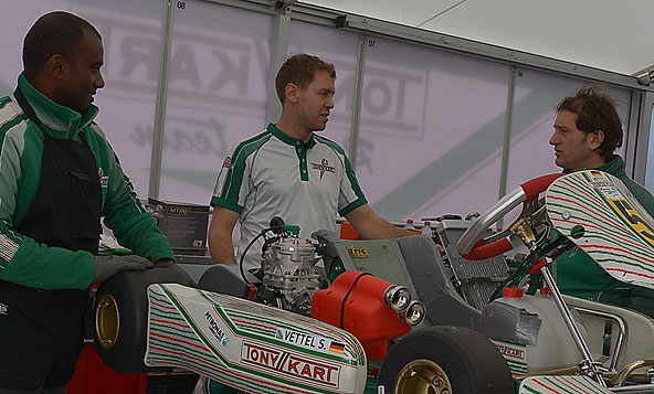 Vettel et Trulli en test avec l&rsquo;équipe Tony Kart