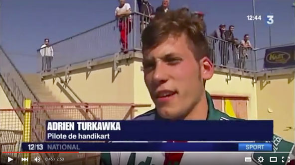 Adrien Turkawka et le Handikart à l&rsquo;honneur sur France 3