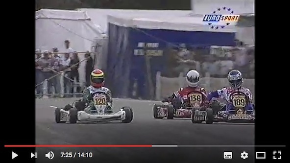 Le titre en Formule A en 1995 est en train de se jouer entre Fraguas (à g.), Button (la main sur le carbu) et Liimatainen