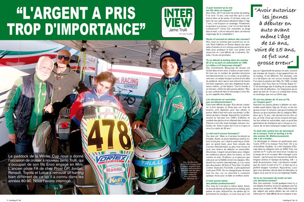 Jarno Trulli en interview dans Kart Mag #188