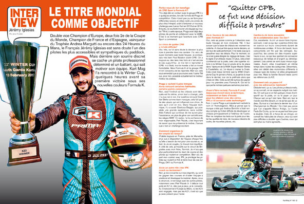 Jérémy Iglesias en interview dans Kart Mag #188