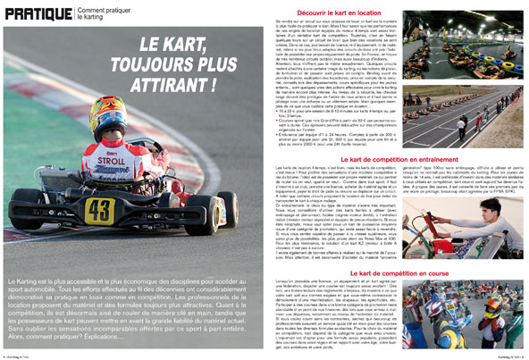 Les pages pratiques de Kart Mag à découvrir