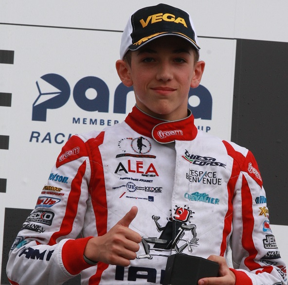 Euro OK-Junior-Hadrien David sur la 2e marche du podium-2
