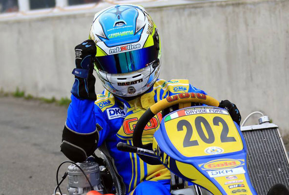 Davide Fore avait relevé le pari de briller avec son châssis Gold Kart de chez Righetti Ridolfi (Photo DKM)