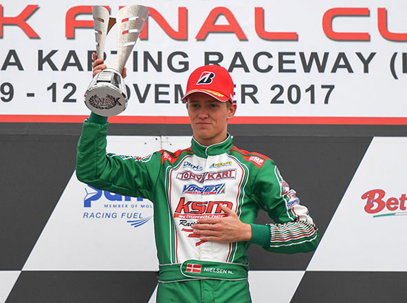 En KF, Nielsen a notamment été vice Champion d'Europe en 2014, 3e du Championnat du Monde et vainqueur de la WSK Super Master Series en 2015