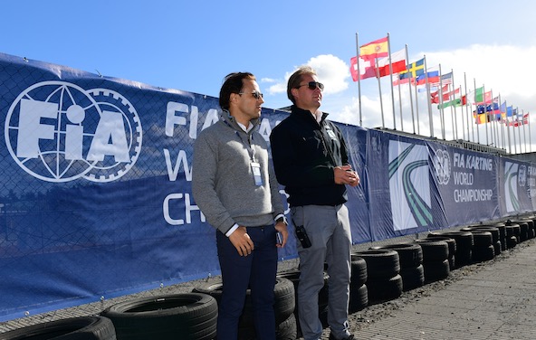 Après une saison de découverte, Felipe Massa et James Geidel (le promoteur des Championnats FIA Karting, ici à droite) se doivent de réussir une année encore plus belle en 2019...