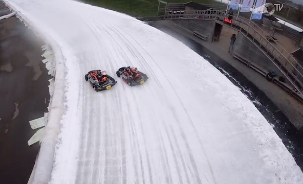 Séance fun de kart sur glace pour Gasly et Verstappen