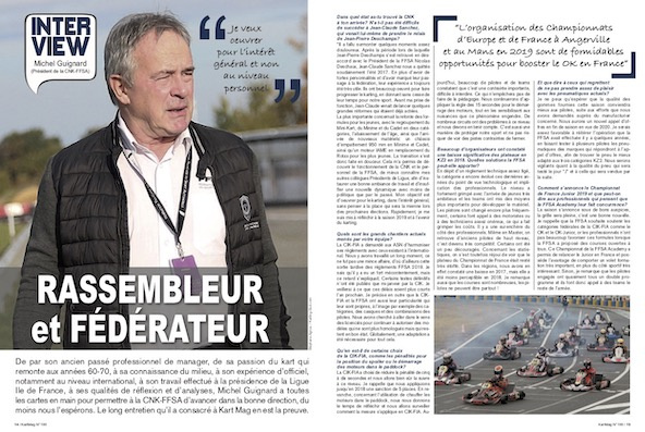 Michel Guignard (Président CNK) parle d’avenir dans Kart Mag