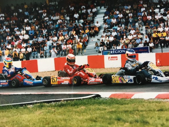 Au Championnat d'Europe au Val d'Argenton en 1999, ici derrière l'Argentin José-Maria Lopez et Julien Poncelet