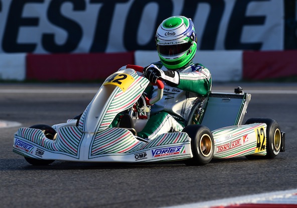 4e, le Finlandais Simo Puhakka décroche le meilleur résultat pour Tony Kart et Vortex. Le podium était proche.