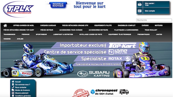 La nouvelle boutique de Tout Pour Le Kart est en ligne