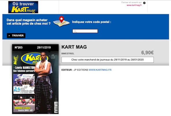 Pour savoir ou trouver Kart Mag suivez le lien