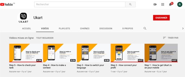Des tutoriels en ligne pour mieux utiliser Ukart.io