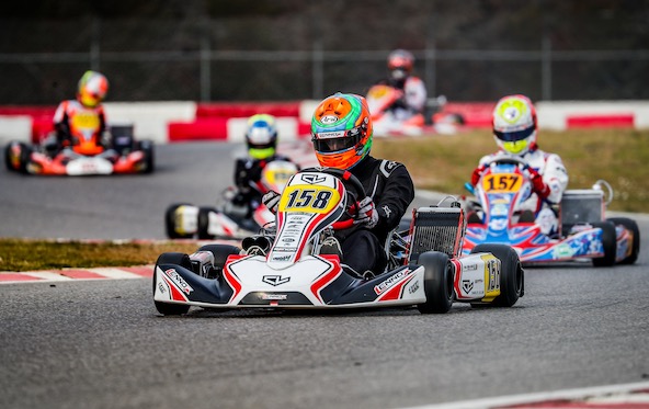 Le châssis Charles Leclerc by Birel ART, ici emmené par Matteo Vigano en KZ (photo Jules Benichou / Twenty-one Creation)