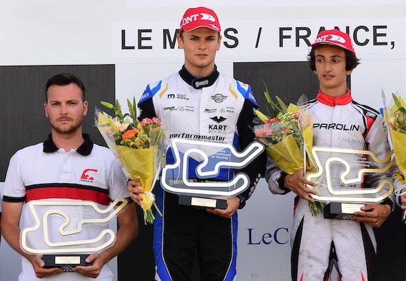Ici à g., Marco Parolin a participé à la montée en puissance du jeune prodige Gabriele Mini (vice-Champion d'Europe OK en 2019), qui s’apprête à débuter en auto cette saison avec All Road Management.