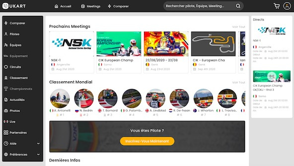 Sarno CIK-FIA, IAME Benelux et NSK: Suivez les lives avec uKart