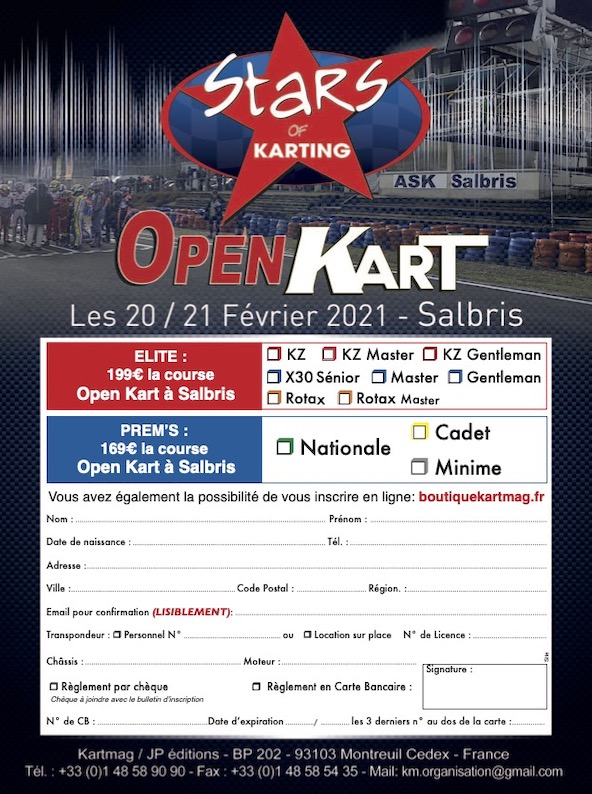 Stars of Karting 2021-4 epreuves de prestige de février a octobre-2