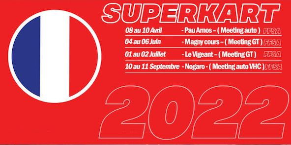 Quatre epreuves pour le Championnat de France Superkart 2022