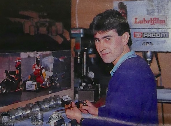 Photo réalisée en 1989 par Patrick Damary pour un des premiers numéros de Top Karting. Fabrice Guillorit était alors un tout jeune motoriste de 21 ans.
