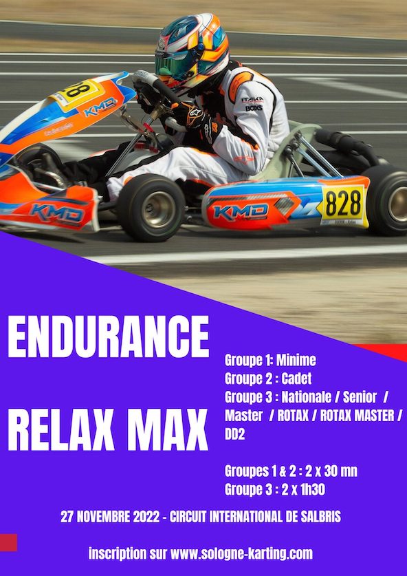 Rendez-vous le 27 novembre a Salbris pour l epreuve Relax Max-1