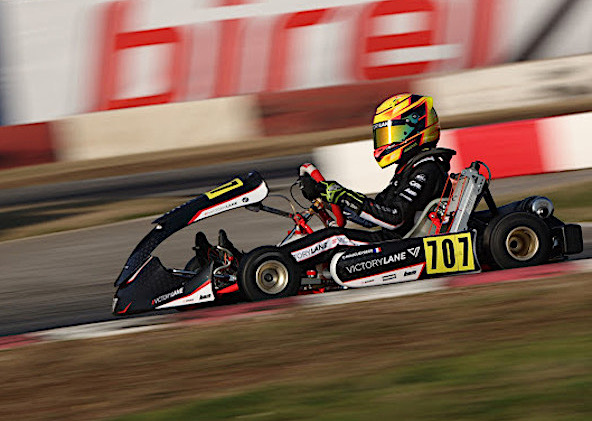Le team Victory Lane place deux pilotes dans le top-5: Nougueyrede (ci-dessus) en X30 Junior et Pacôme Weisenburger (ci-dessous) en X30 Senior