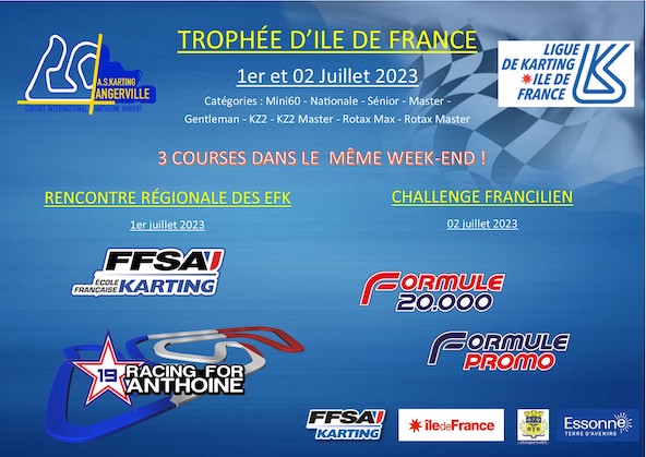 Trophee d Ile de France et Challenge Francilien Formules 20.000:Promo- Rendez-vous les 1-2 juillet a Angerville