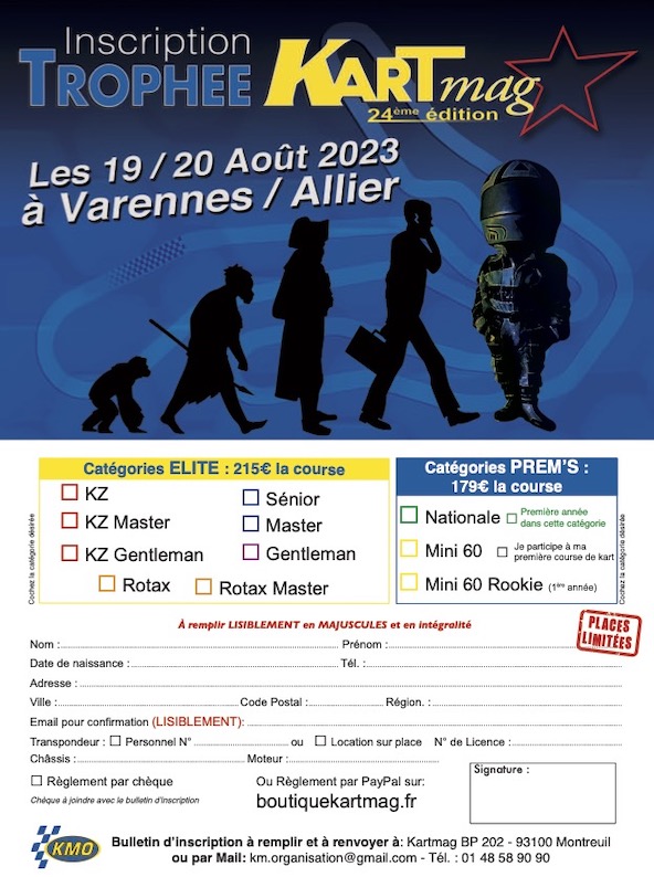 Il est temps de vous inscrire au Trophee Kart Mag 2023 a Varennes sur Allier