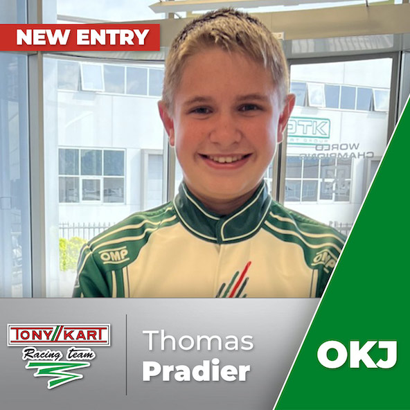 Thomas Pradier est déjà à l'oeuvre sur son Tony Kart-Vortex sur le Slovakia Ring pour la 3e épreuve 2024 de la Champions of the Future Euro Series