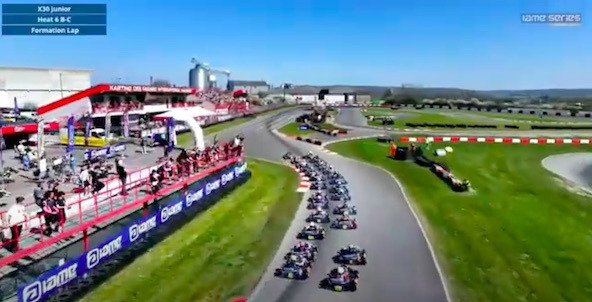 Une belle innovation en IAME Series Benelux avec de superbes images de drone intégrées au live streaming