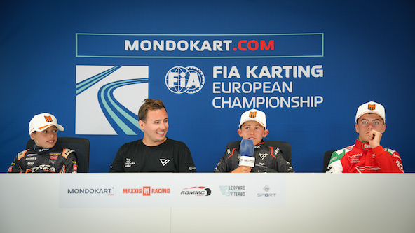 Au Championnat d’Europe FIA Karting, Samuel Hugon signe un exploit en s’imposant en OK-Junior en Italie