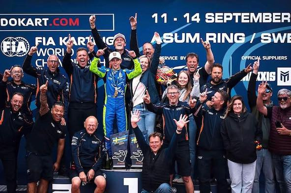 Thibaut Ramaekers et son team manager de VDK Racing, Eric Verdaasdonk, reviennent sur le titre de Champion du Monde OK 2025