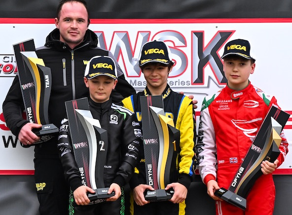 1ère WSK en 2026 et 1er podium pour le Français Many Nuvolini