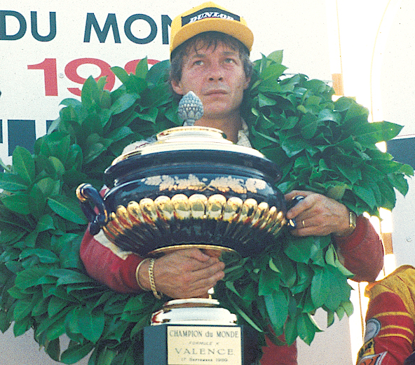 Mike Wilson en 1989 lors de son 6e et dernier titre de Champion du Monde.