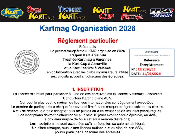 Open Kart Mag 2026: Le règlement particulier est en ligne