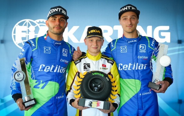 Arthur Lehouck (à droite) s’est offert une pole position cette saison au Championnat d’Europe KZ2